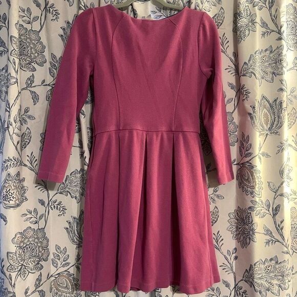 BODEN  Womens 8R TEXTURED COTTON BLEND ORCHID LINDSEY PONTE DRESS - Picture 2 of 7